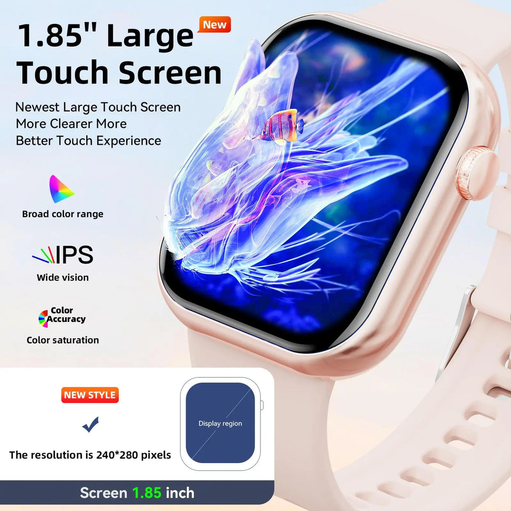 Smart Watch for Women Man (Answer/Make Call), 1.85 Inch Fitness Tracker with Pedometer & Multiple Sports Modes, Fitness Watch for Android Iphone, Back to School Gifts, Health Smart Watch